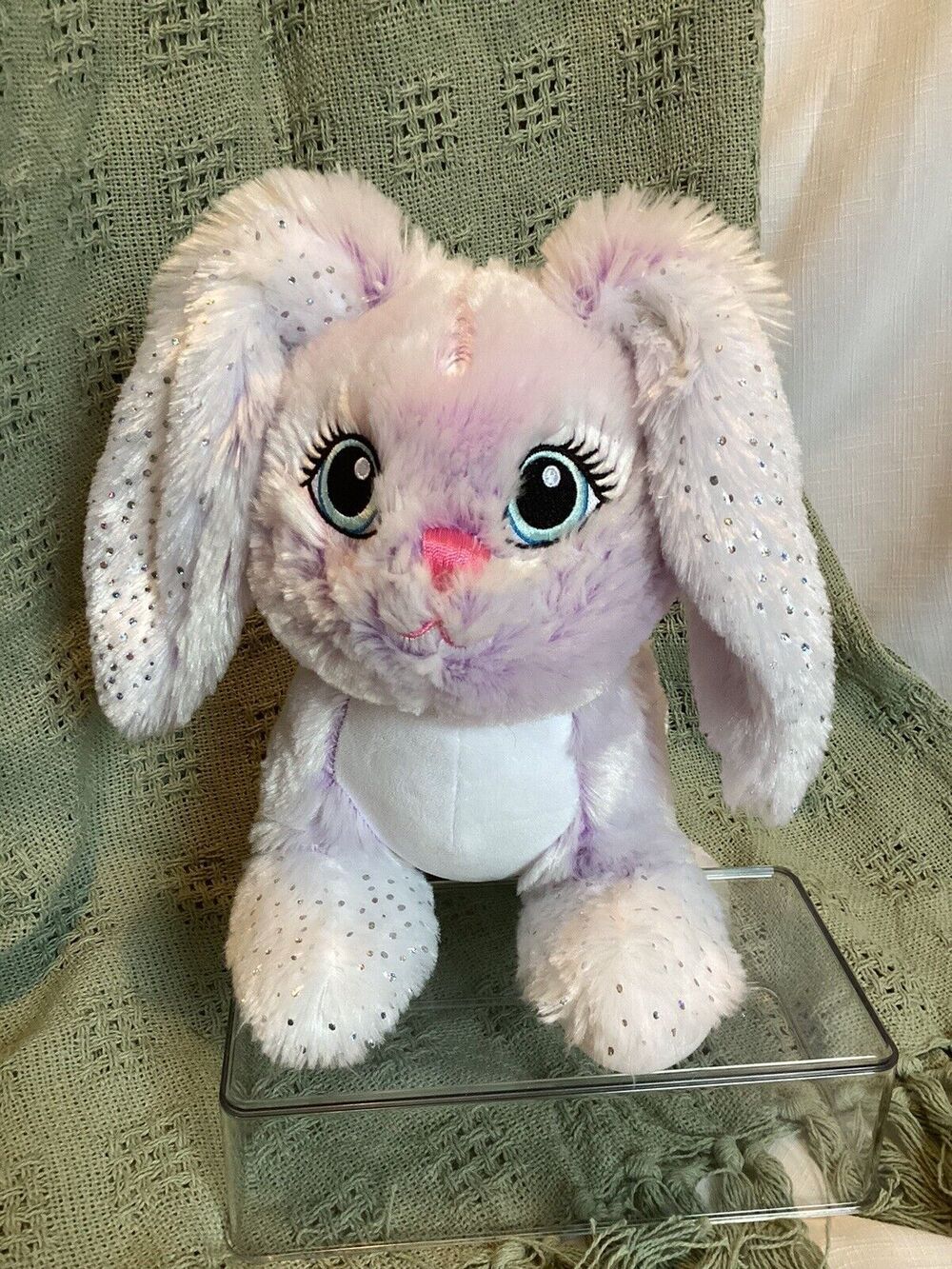Build A Bear Sugar Plum Bunny Rabbit Purple Sparkle Plush Stuffed Easter Pet
